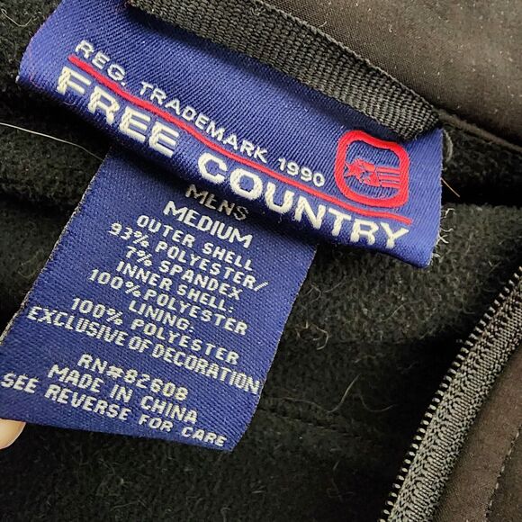 Free Country Men Windbreaker Jacket Soft Shell Insulated Fleece Lined Medium Zip - Picture 11 of 13